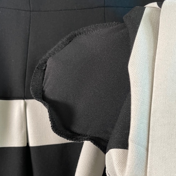 Milly Striped Pleated Sleeveless Black & White Dress Sz 8 - Picture 11 of 13